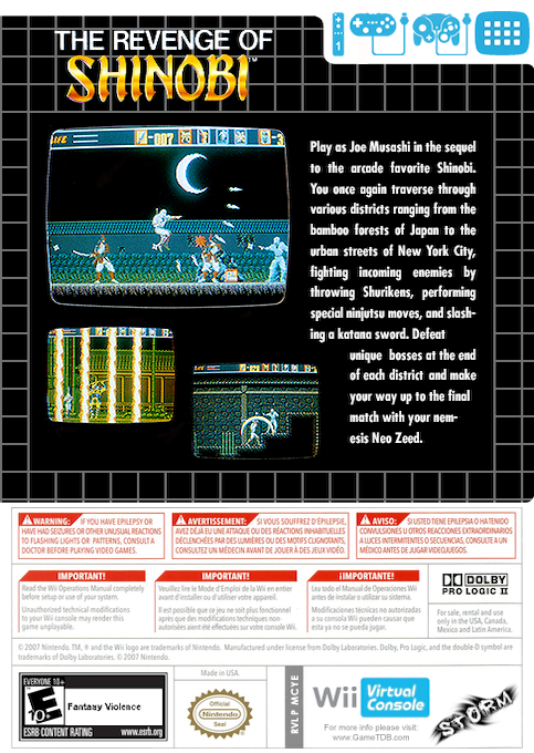 Revenge Of Shinobi, The — box-2D-back (US)