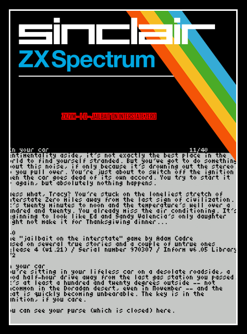 ZxZvm - I-0 - Jailbait on Interstate Zero box art