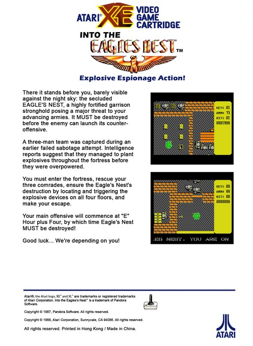 Into The Eagle's Nest — box-2D-back (US)