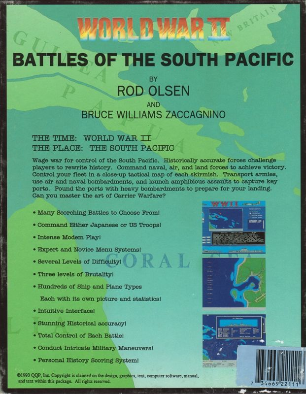World War 2 - Battles of the South Pacific — box-2D-back (US)