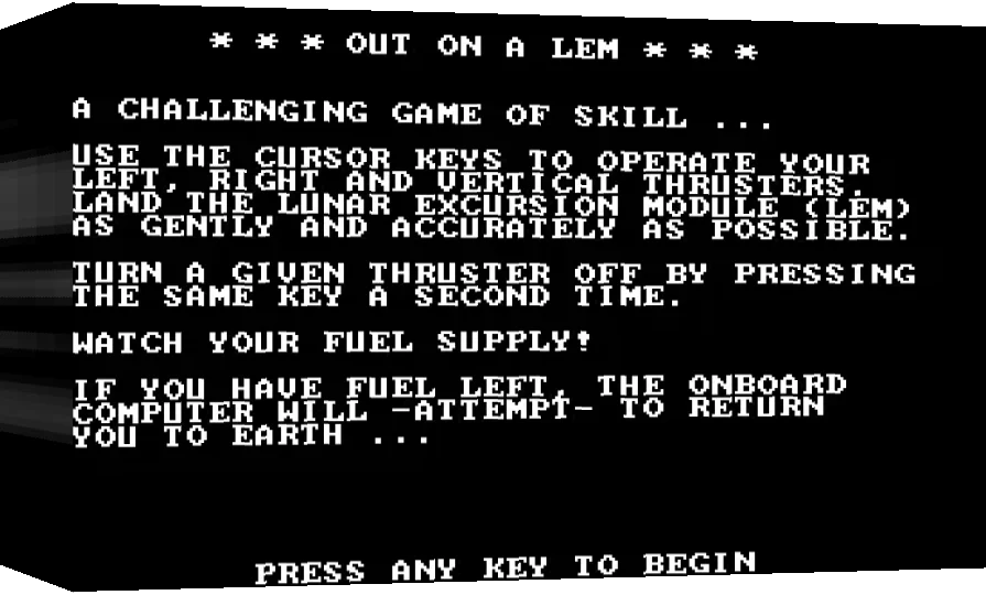 Out on a LEM — box-3D (WOR)