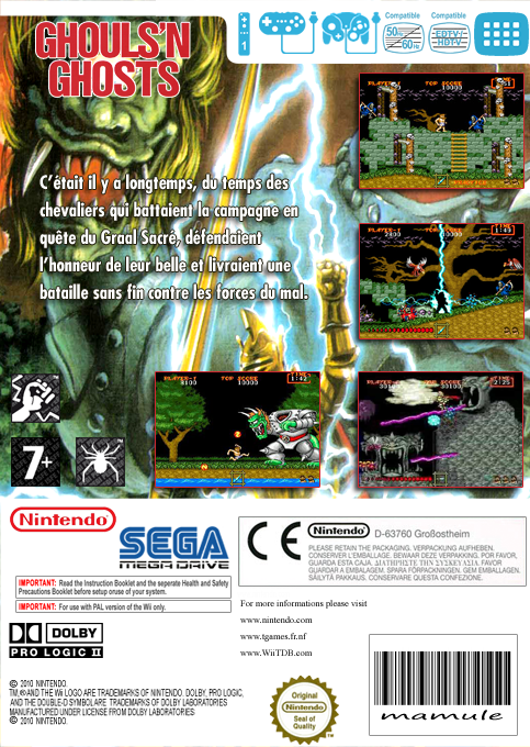 Ghouls 'n Ghosts — box-2D-back (FR)