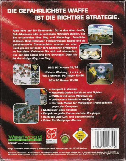 Command And Conquer - Red Alert — box-2D-back (DE)