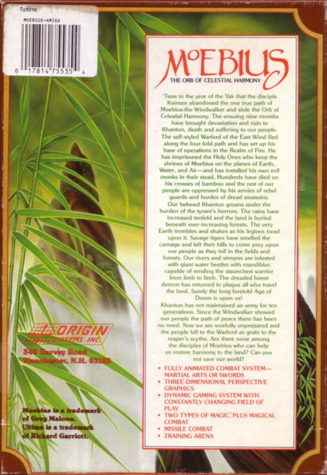 Moebius - The Orb of Celestial Harmony — box-2D-back (US)