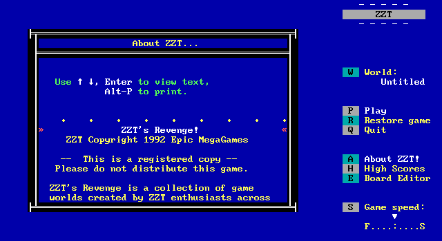 ZZT's Revenge! box art