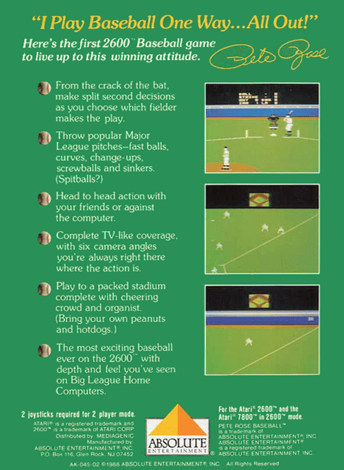 Pete Rose Baseball — box-2D-back (US)