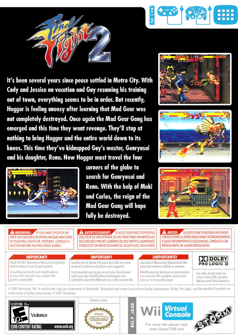 Final Fight 2 — box-2D-back (US)