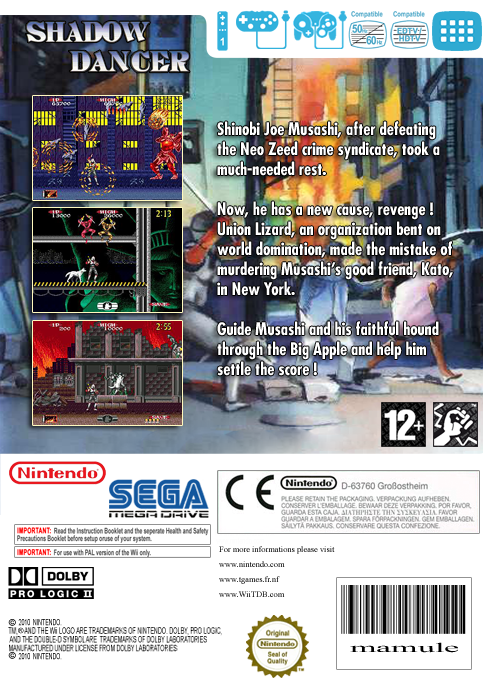Shadow Dancer : The Secret of Shinobi — box-2D-back (EU)