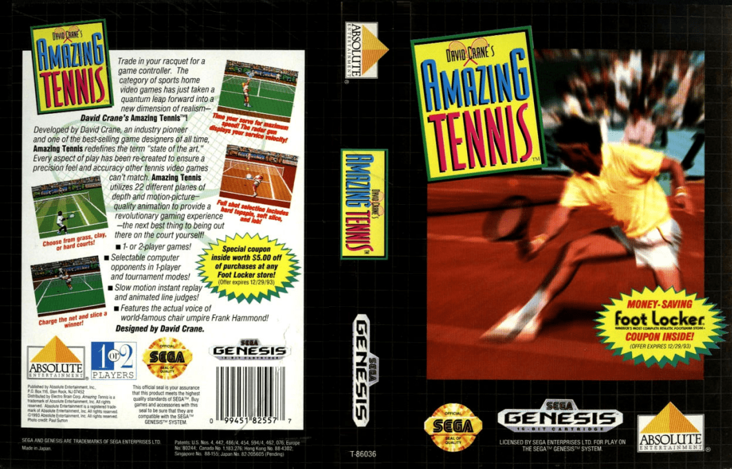 David Crane's Amazing Tennis — box-texture (US)