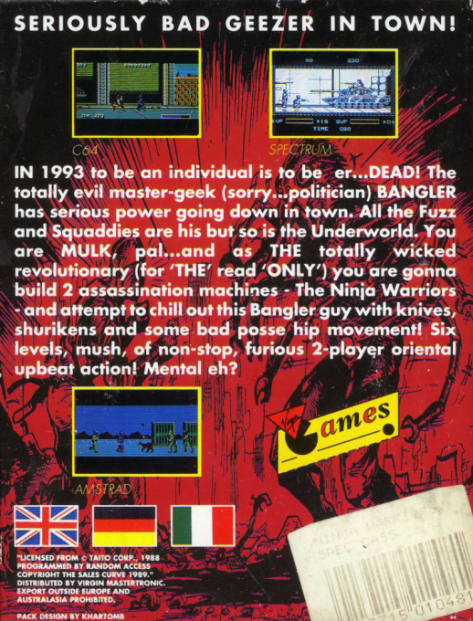 Ninja Warriors, The — box-2D-back (EU)