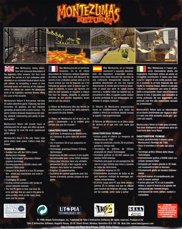 Montezuma's Return — box-2D-back (EU)