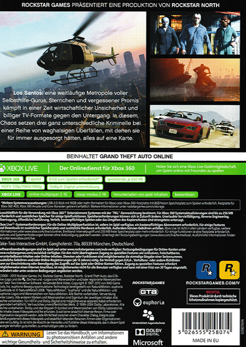 Grand Theft Auto V — box-2D-back (DE)