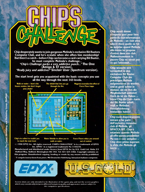 Chip's Challenge — box-2D-back (EU)