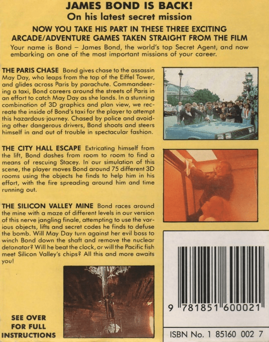 A View to a Kill - The Computer Game — box-2D-back (EU)