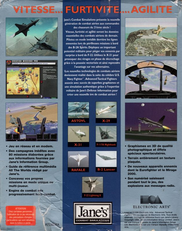 Jane's Combat Simulations Advanced Tactical Fighters — box-2D-back (FR)
