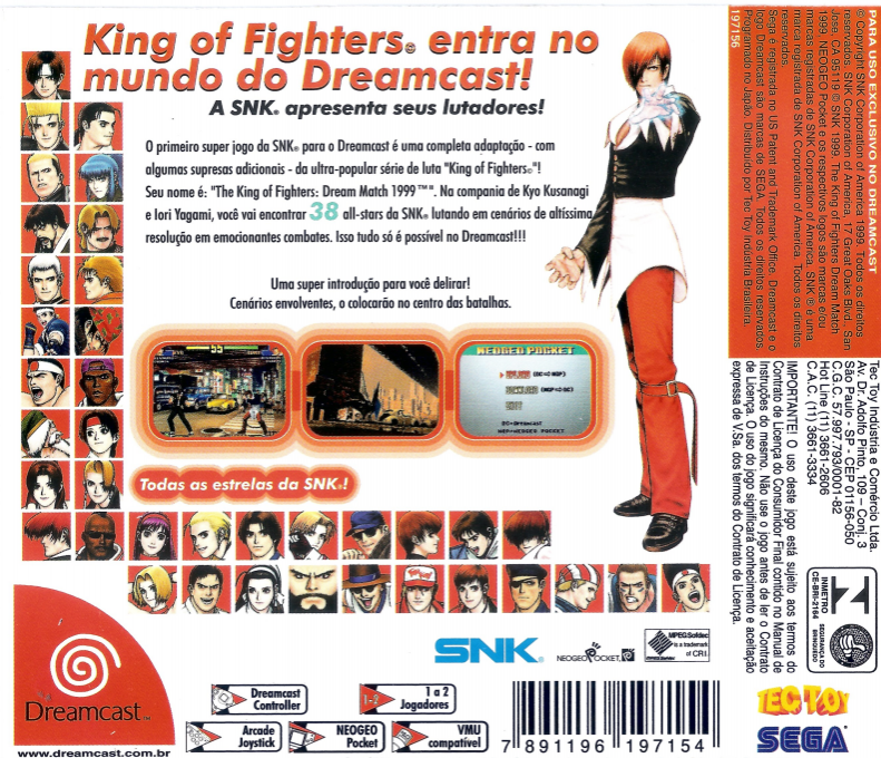 King of Fighters, The - Dream Match 1999 — box-2D-back (BR)