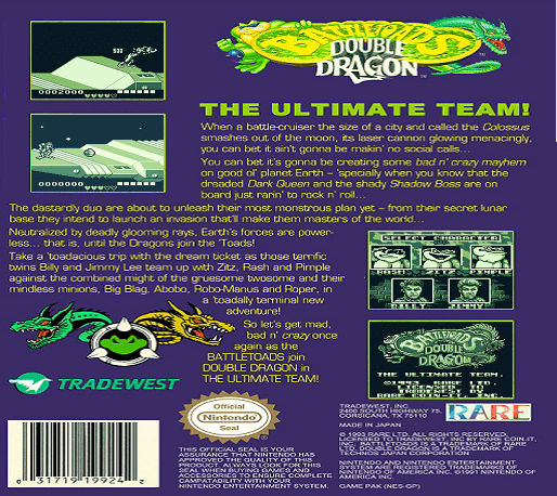 Battletoads Double Dragon — box-2D-back (US)
