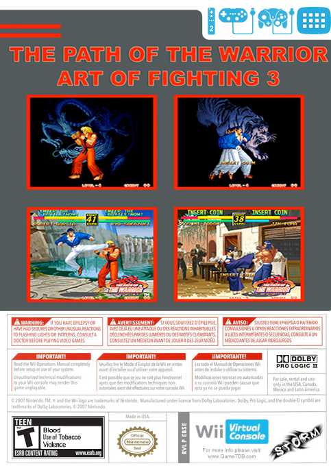 Path Of The Warrior - Art Of Fighting 3, The — box-2D-back (US)