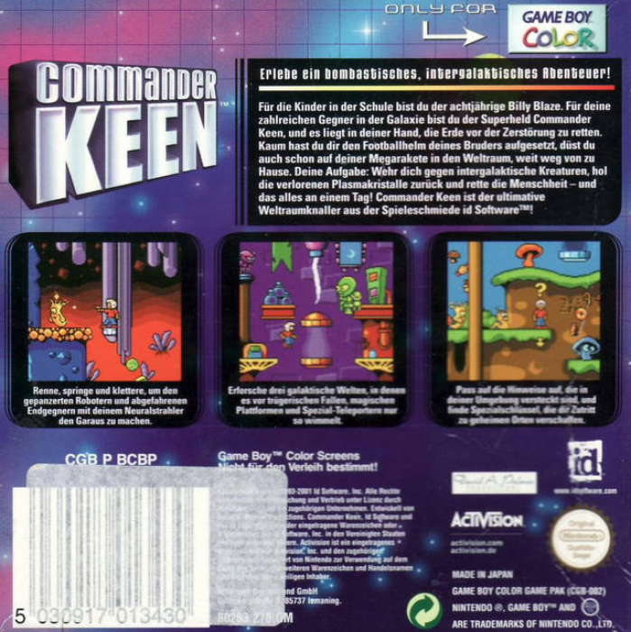 Commander Keen — box-2D-back (DE)