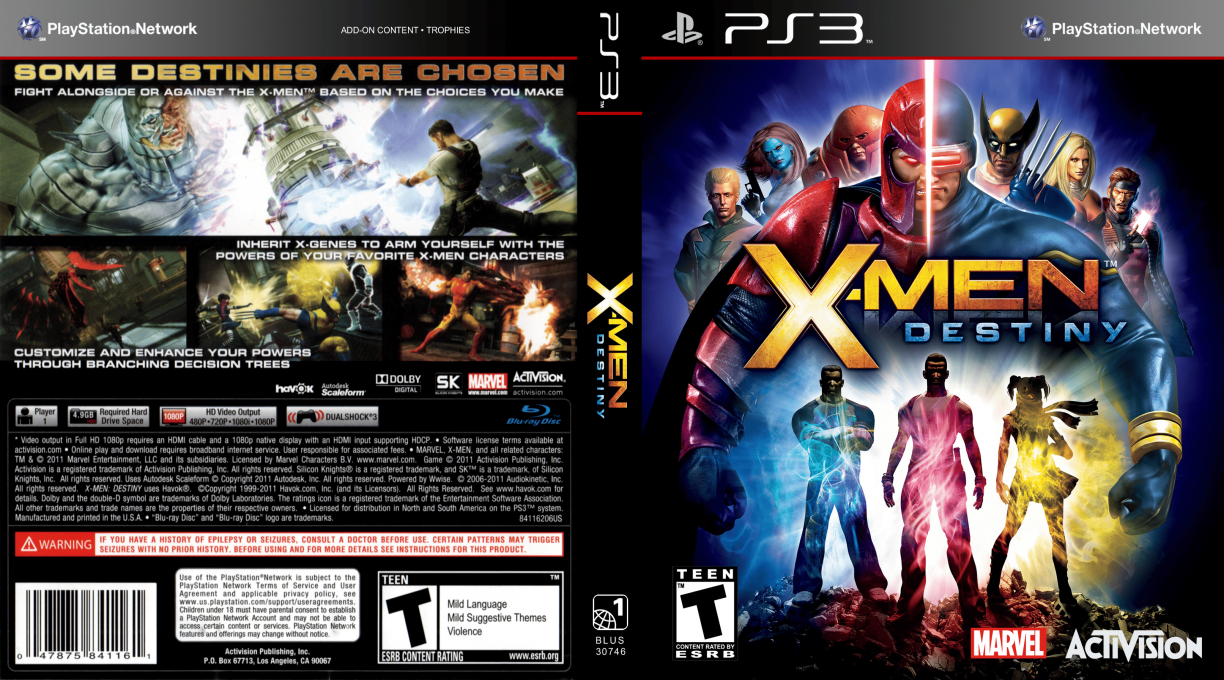 X-Men - Destiny — box-texture (US)