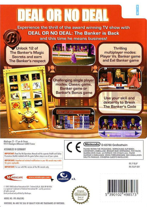 Deal or No Deal - Der Banker schlaegt zurueck — box-2D-back (UK)