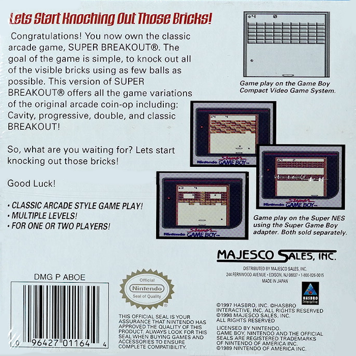 Super Breakout! — box-2D-back (US)