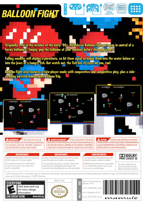 Balloon Fight — box-2D-back (US)