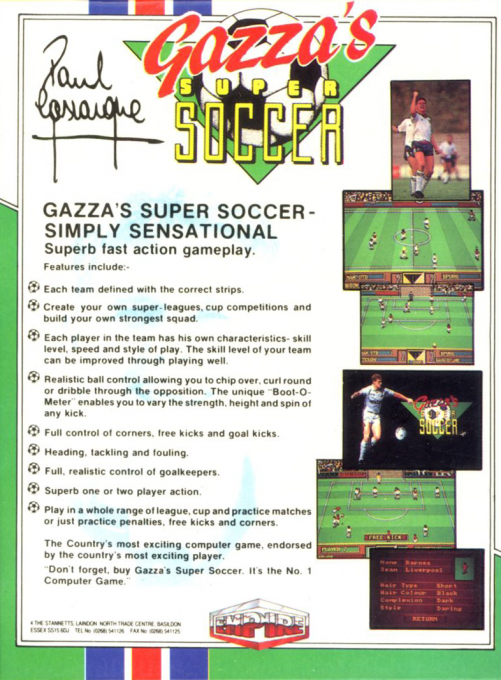 Gazza's Super Soccer — box-2D-back (EU)