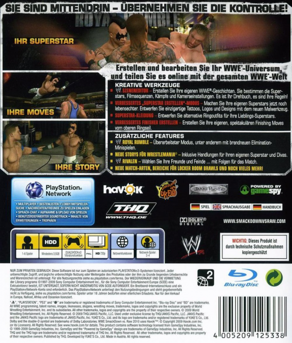 WWE SmackDown vs. Raw 2010 — box-2D-back (DE)