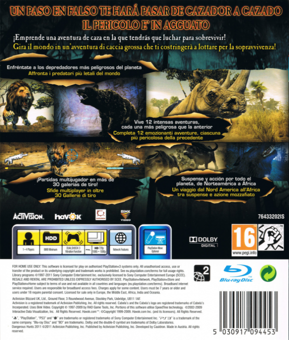 Cabela's Dangerous Hunts 2011 — box-2D-back (SP)