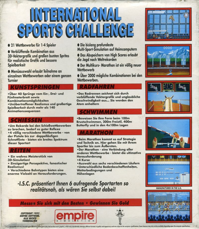 International Sports Challenge — box-2D-back (DE)