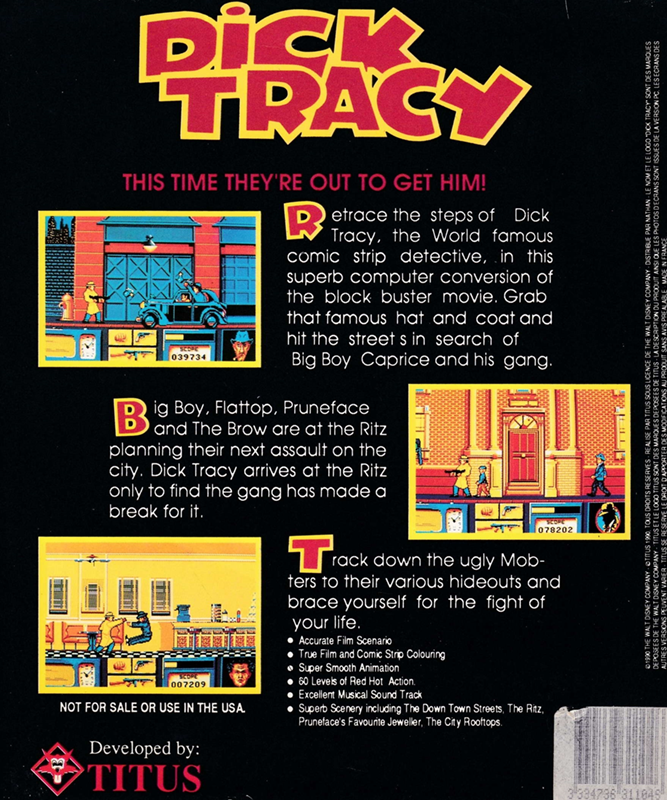 Dick Tracy — box-2D-back (EU)