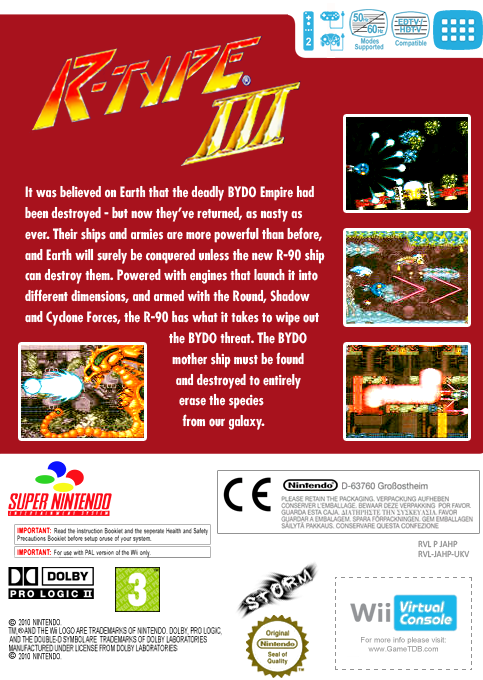 R-type 3 - The Third Lightning — box-2D-back (EU)