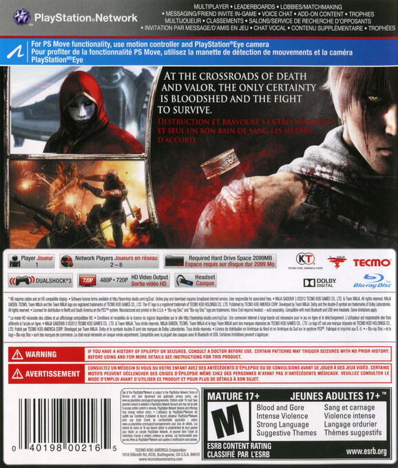 Ninja Gaiden 3 — box-2D-back (CA)