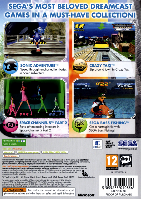 Dreamcast Collection — box-2D-back (UK)