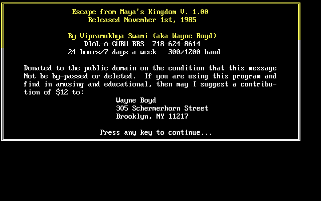 Escape from Maya's Kingdom — sstitle (WOR)