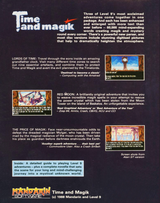 Time and Magik - The Trilogy — box-2D-back (EU)