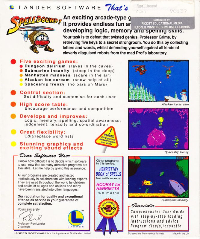 Spellbound! — box-2D-back (EU)