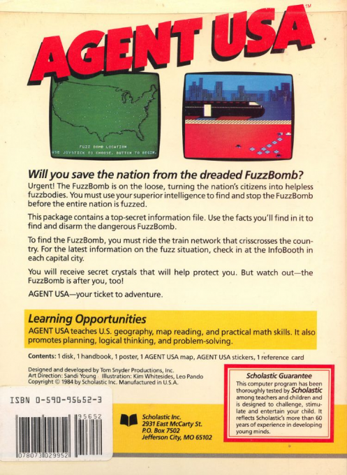 Agent Usa — box-2D-back (US)