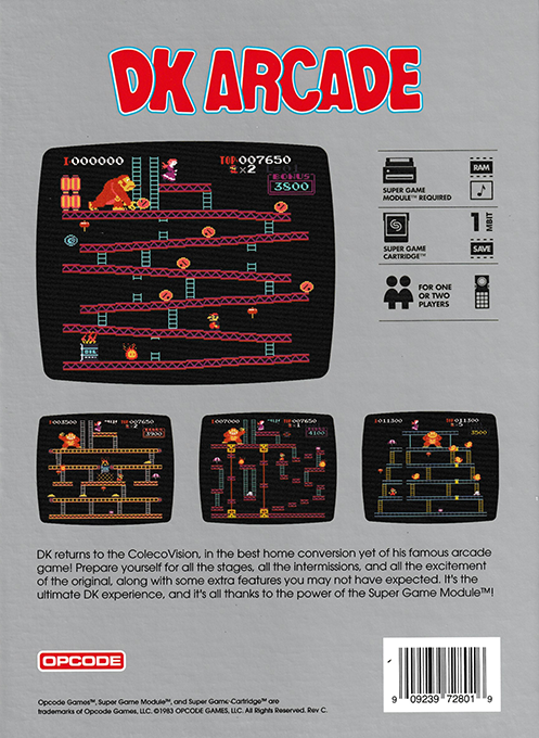 Donkey Kong Arcade — box-2D-back (WOR)