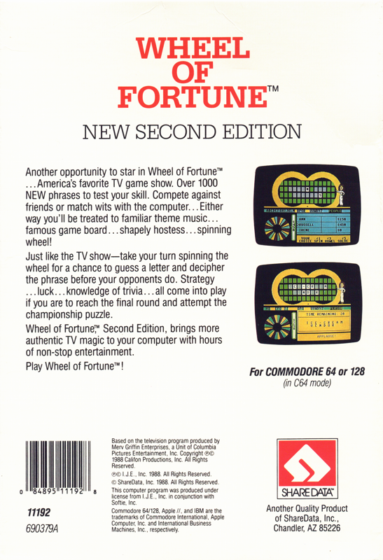 Wheel Of Fortune - New Second Edition — box-2D-back (US)