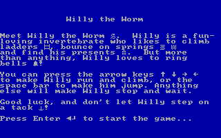 Willy The Worm box art