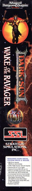 Dark Sun - Wake of the Ravager — box-2D-side (US)
