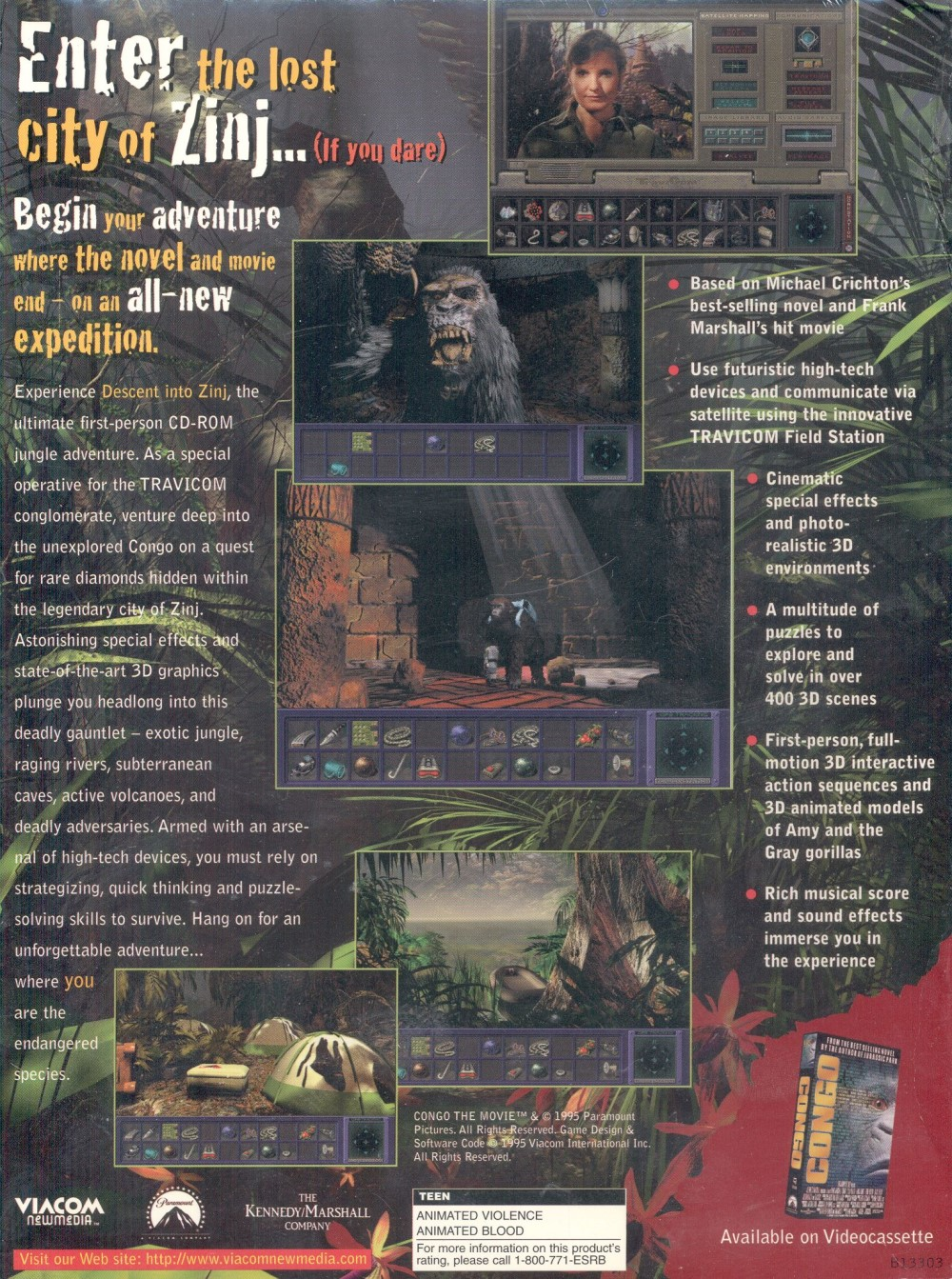 Congo: The Movie: Descent into Zinj — box-2D-back (WOR)