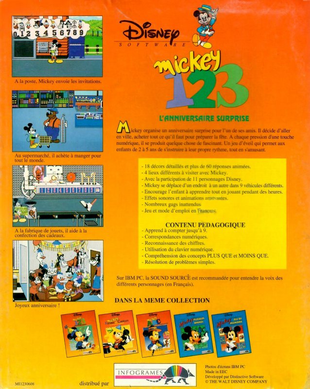 Mickey's 123's - The Big Surprise Party — box-2D-back (FR)