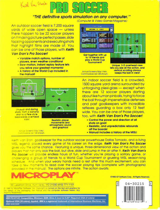 MicroProse Soccer — box-2D-back (US)