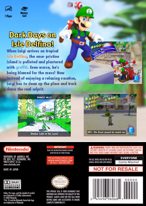 Super Luigi Sunshine — box-2D-back (US)