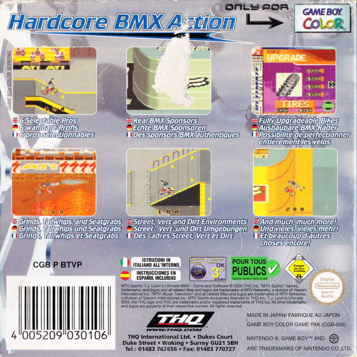 MTV Sports - T.J. Lavin's Ultimate BMX — box-2D-back (EU)