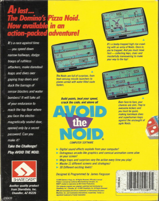 Avoid The Noid — box-2D-back (US)
