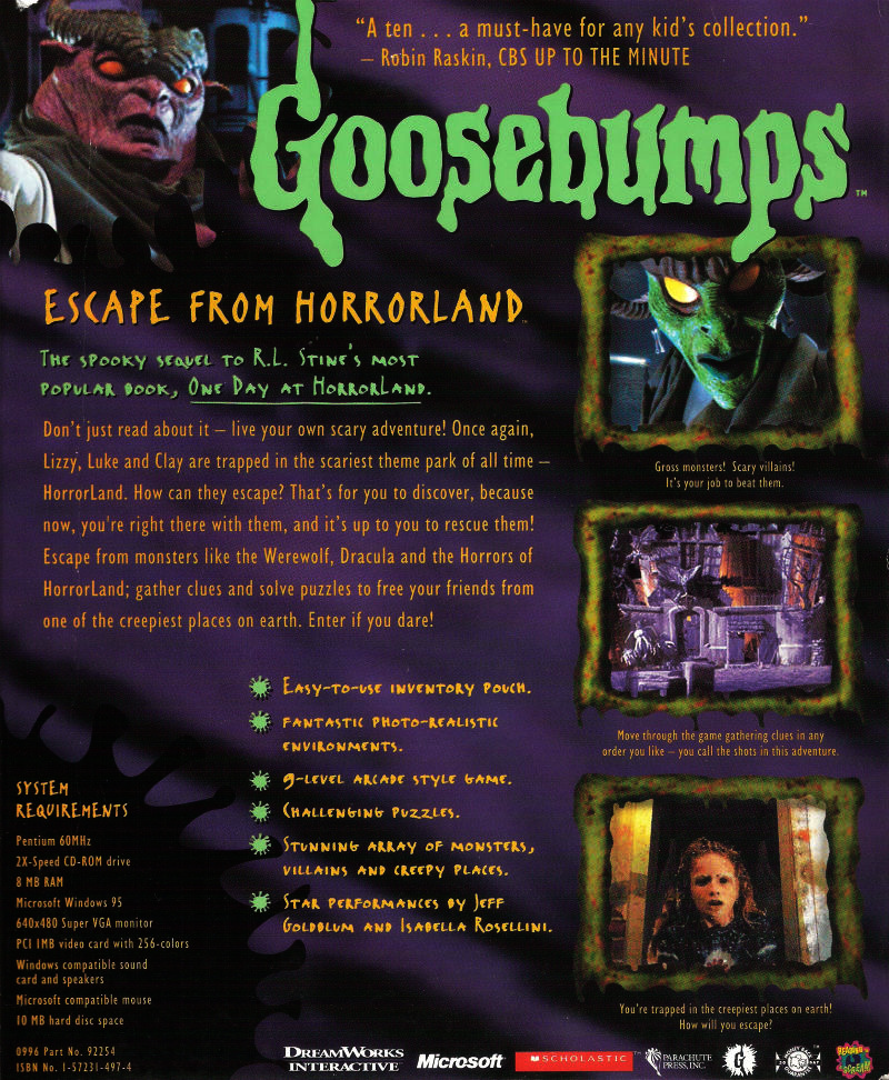 Goosebumps: Escape from Horrorland — box-2D-back (US)